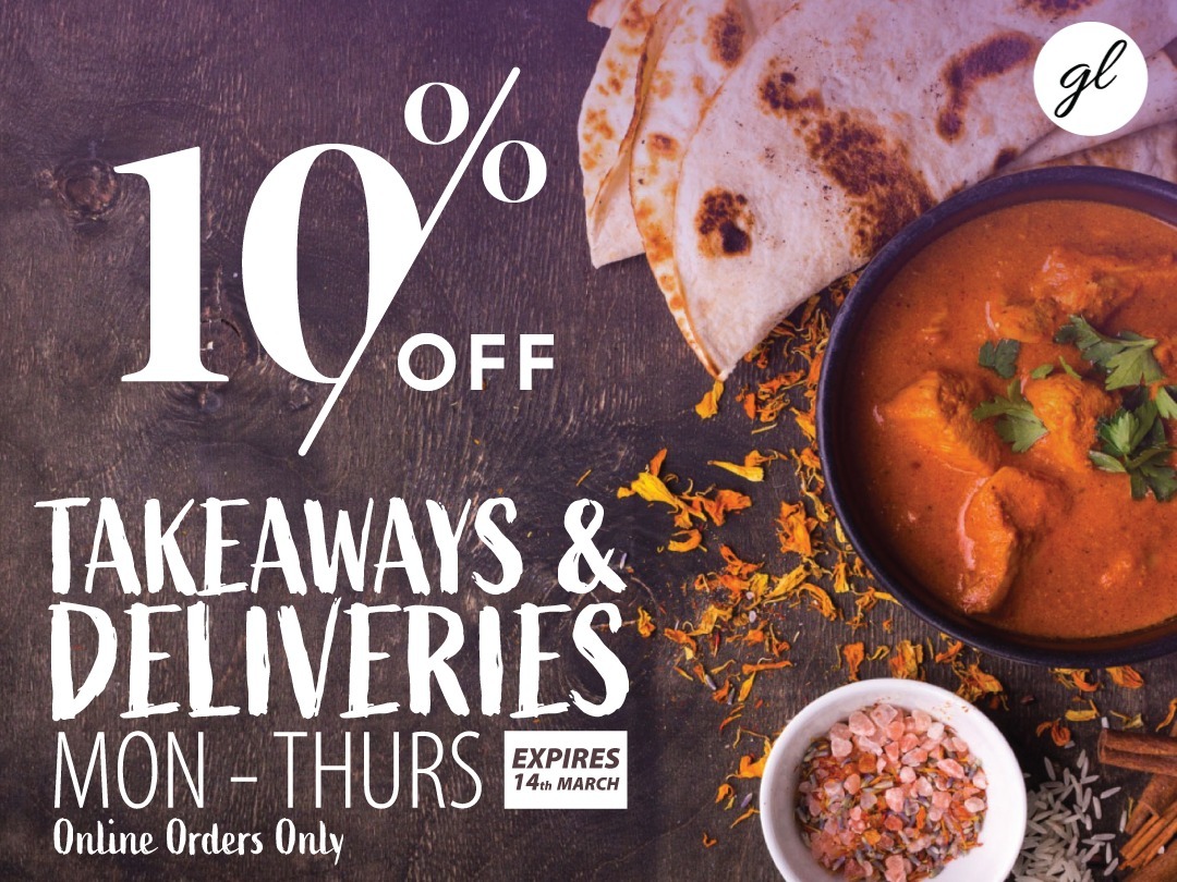 10% OFF ALL TAKEAWAYS & DELIVERIES
